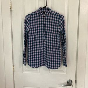 J. Crew quarter button up checkered shirt. Size 0.